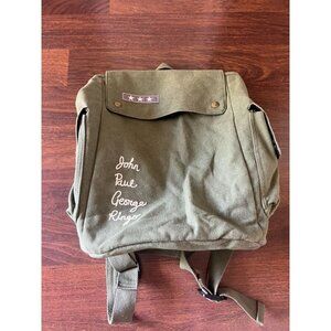 The Beatles Sgt. Pepper’s Canvas Backpack by Junk Food Olive Green Band Bag